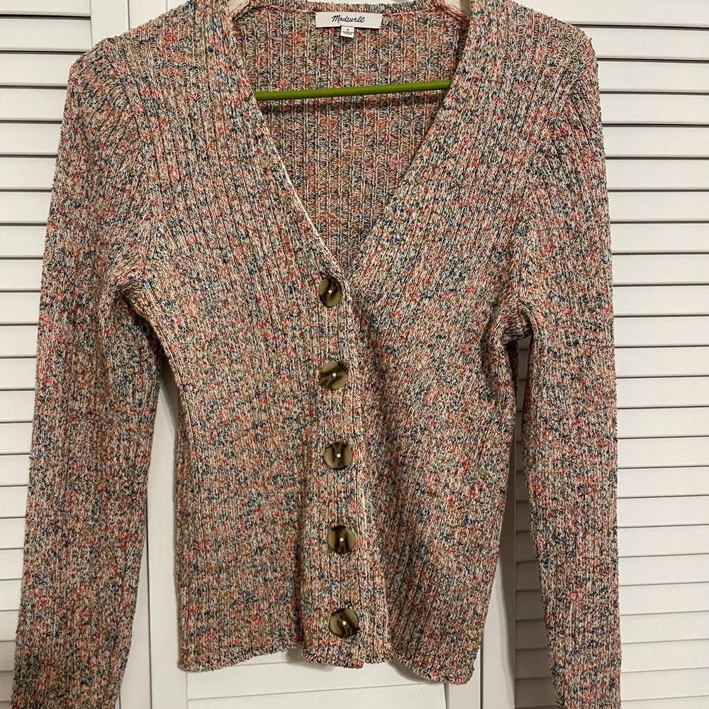 Madewell multicolored marled cardigan - size L